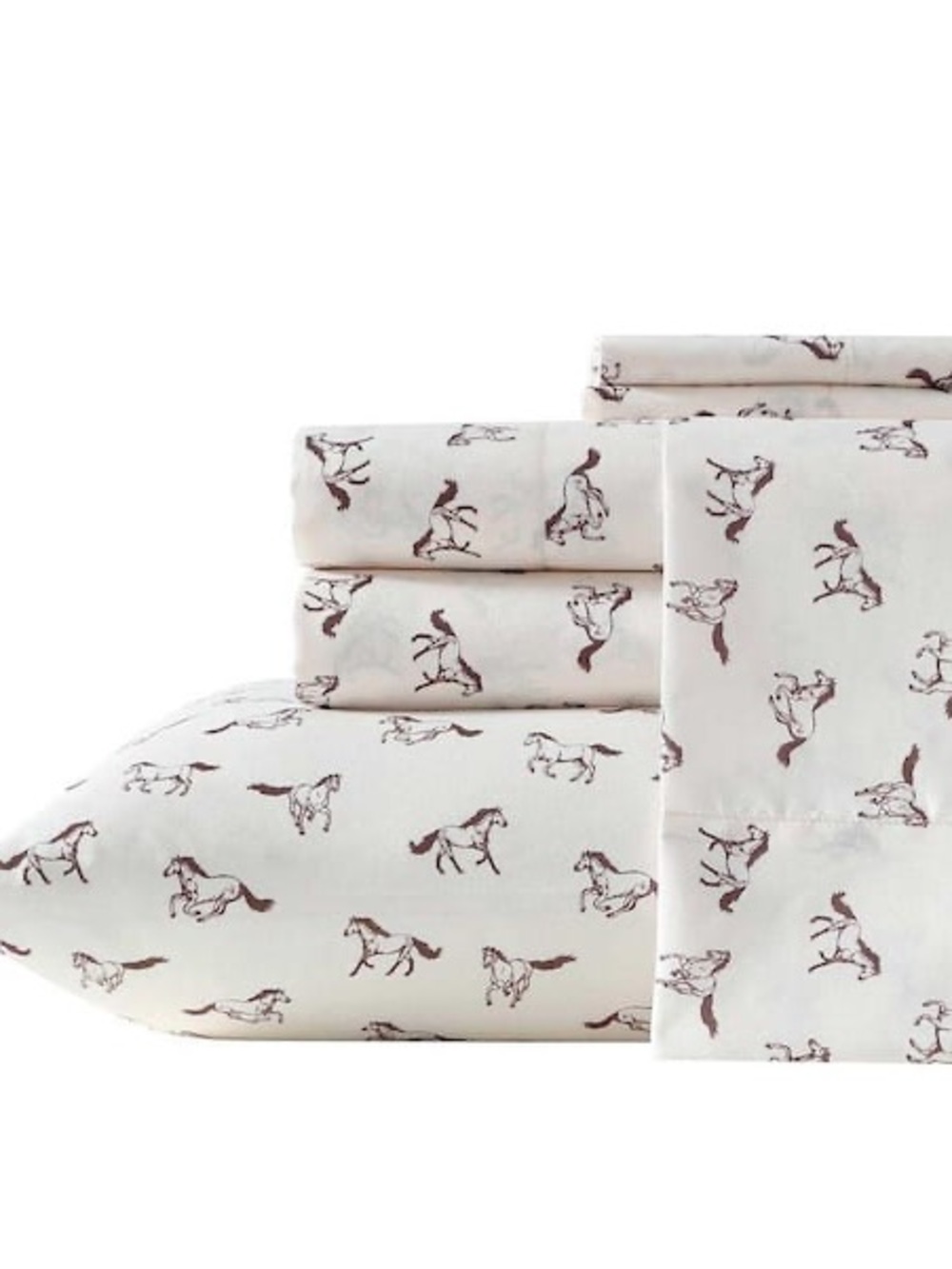 Wrangler Wild Horses 3-Piece Beige/Brown Microfiber Full Size Sheet Set